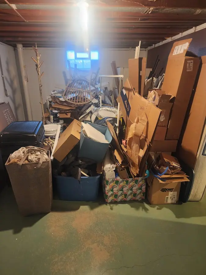 Roll-off dumpster container at job site for 6 Yard Dumpster Rental in Kings Grant